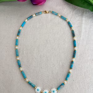 COLLAR FLORA TURQUESA
