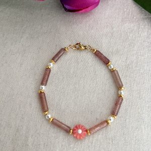 PULSERA  FLORA ROSADA