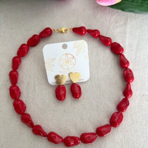 COLLAR PERLA SHELL ROJA