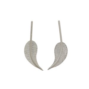 ARETES HOJAS CURVAS PLATEADAS