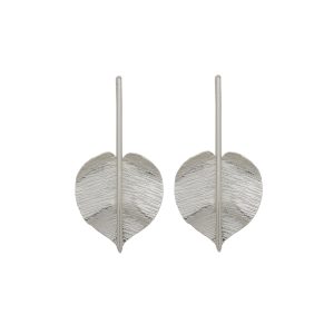 ARETES HOJAS CORTA PLATEADA